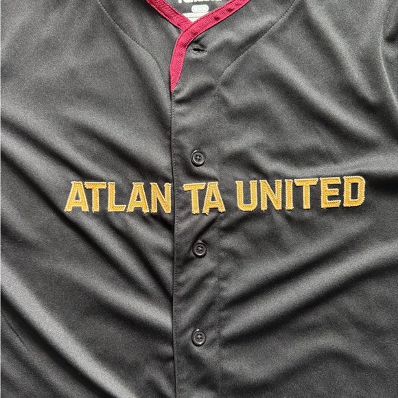 Atlanta United Fanatics Jersey Men’s M Black MLS Soccer Baseball Style - Picture 2 of 10